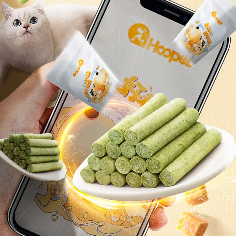 HOOPET Cats Snacks Nutritious Cat Grass Teeth Grinding Freeze Dried Adults and Kittens Hair Removal Instant Food Teeth Cleaning