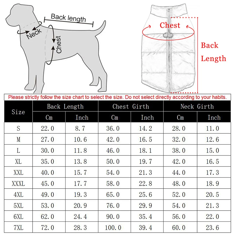 Waterproof Pet Vest Jacket For Small Medium Large Dogs