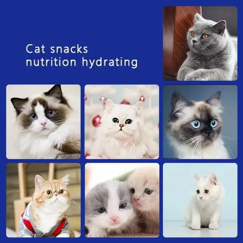 30 Strips Pet Snacks Cat Strips Young Cat Wet Food Pack Cat Liquid Snacks Nutrition Tuna Salmon Formula Mixed Flavor 16g/Strips