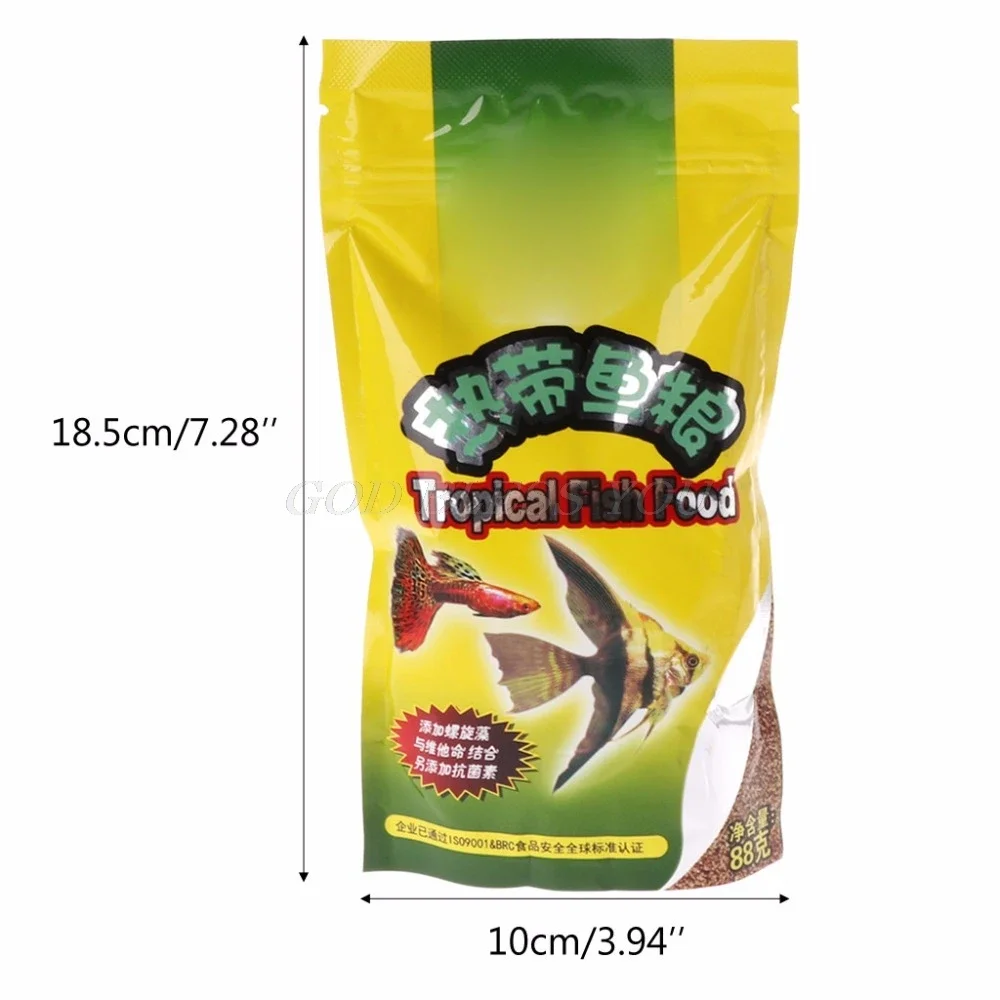 Aquarium Tank Tropical Fish Food Small Fish Feed Grain 98g Delicious Food Especially for Guppy Lantern Fish 1 Bag