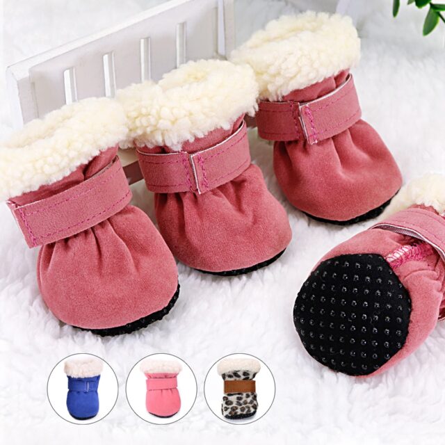 New Anti-Slip Winter Dog Shoes 4 pcs Set